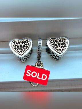 Pandora two tone Locked heart charm